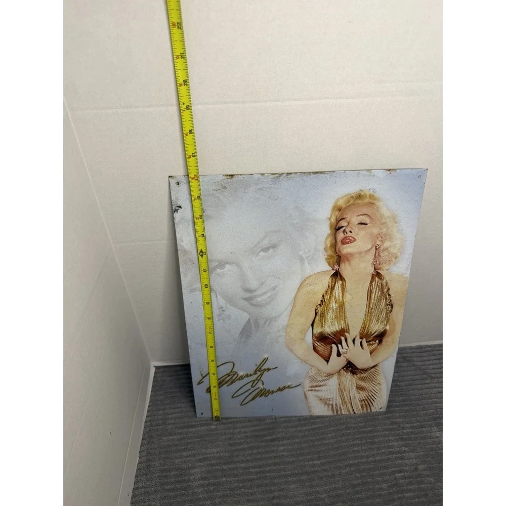 Retro Vintage Marilyn Monroe Gold Dress Tin Metal Sign Size 12 X 16